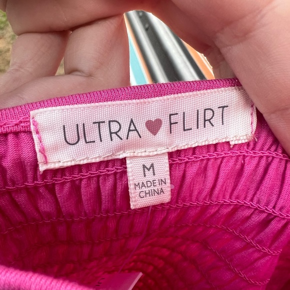 *NWT* Ultra Flirt Pink Scrunch Halter Top - Picture 5 of 5
